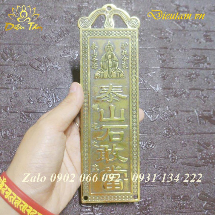 Kim bài thái sơn thạch cảm đương đồ phong thủy treo cửa trấn trạch