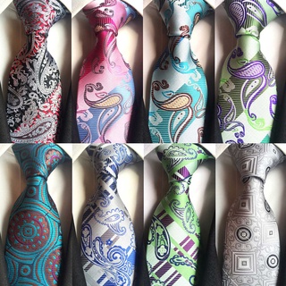 Thời trang nam cà vạt 8cm lụa cà vạt người đàn ông cà vạt paisley họa tiết jacquard dệt hoa cà vạt cổ áo cưới