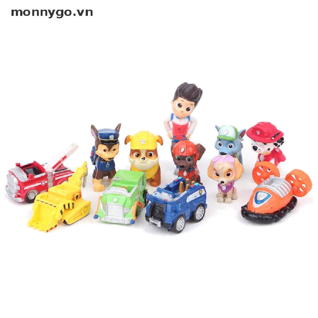 Set 12 mô hình đồ chơi mini hình chú chó cứu hộ thời trang