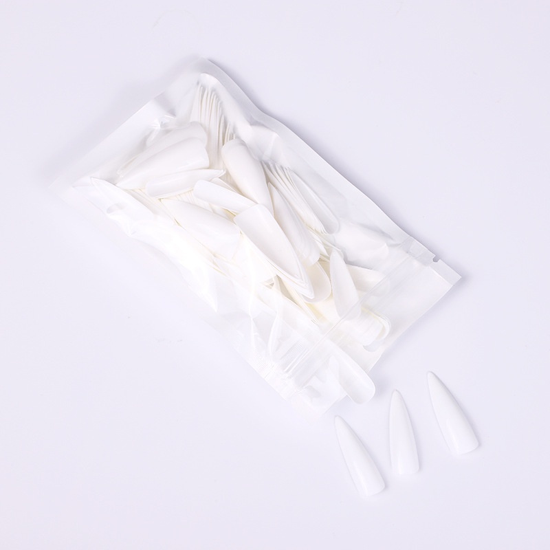 [Hàng mới về] Bộ 100 móng tay giả dài màu trơn che phủ toàn diện độc đáo