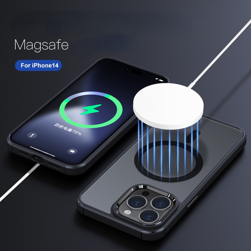 Ốp Điện Thoại Kim Loại Hít Nam Châm Mặt Nhám Cho Iphone 14 13 12 PRO Max IPhone14 PRO