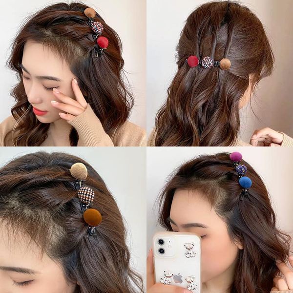 Cặp mái phồng 3 quả bông-bobu shop-Giao màu ngẫu nhiên