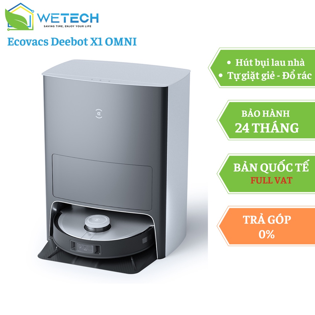 ECOVACS DEEBOT X1 OMNI - X1 TURBO Robot hút bụi lau nhà tự giặt giẻ tự đổ rác và sấy khô bằng khí nóng