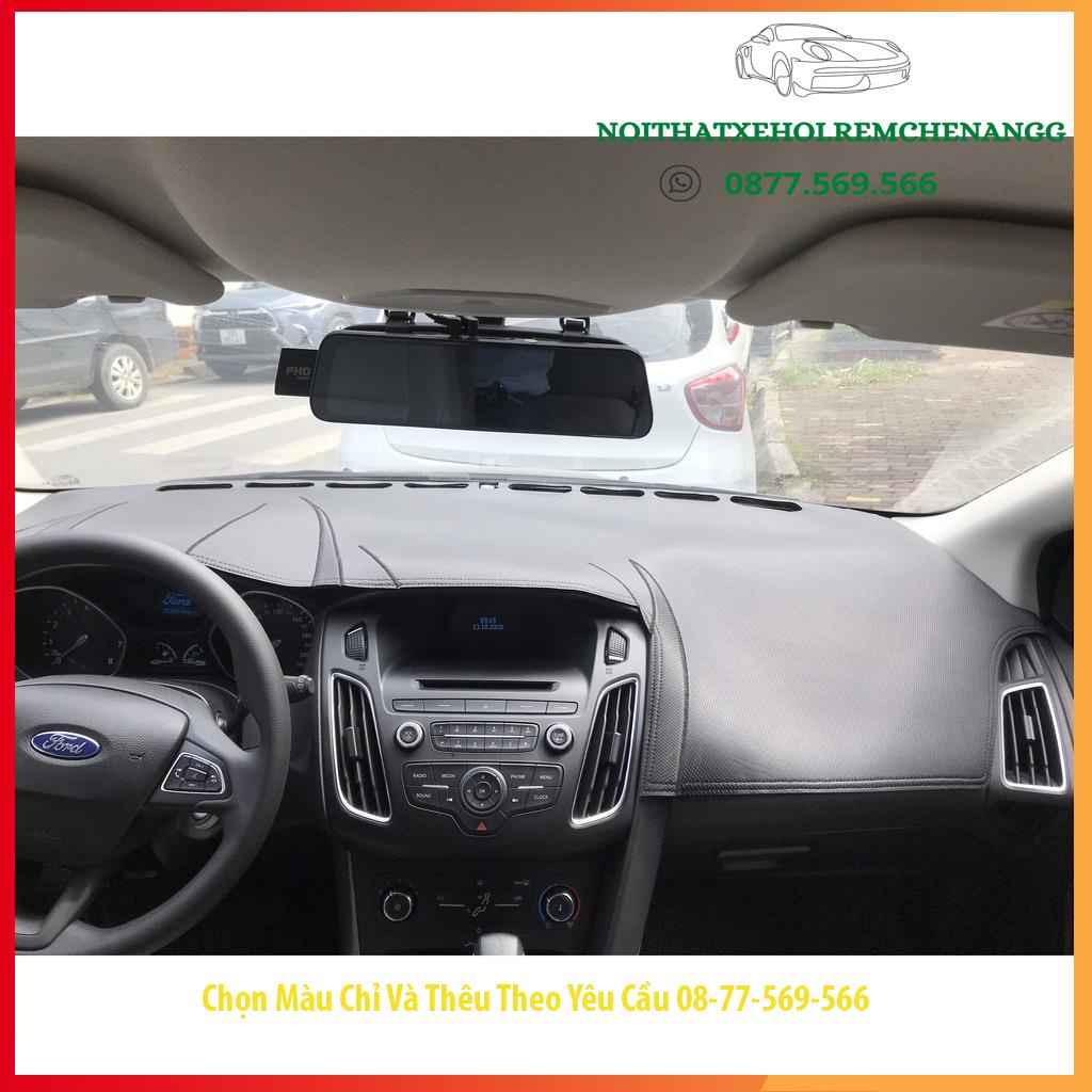 THAM TAPLO FORD FOCUS DA VÂN GỖ DA CARBON NHUNG LÔNG CỪU 3 LỚP CÓ CHỐNG TRƯỢT THẢM PHỦ LÓT CHE NẮNG TAPLO