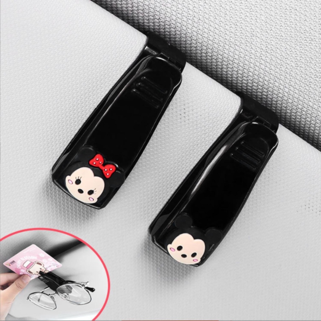 Kẹp kính mắt, cặp thẻ, tiền lẻ dùng cho xe ô tô hình thù dễ thương