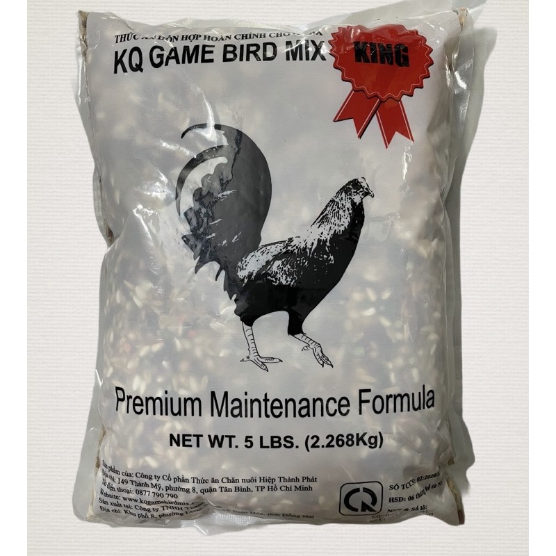 Ngũ cốc dinh dưỡng Game Bird KQ (tem đỏ) cho gà đá (túi nguyên seal 2,268kg)