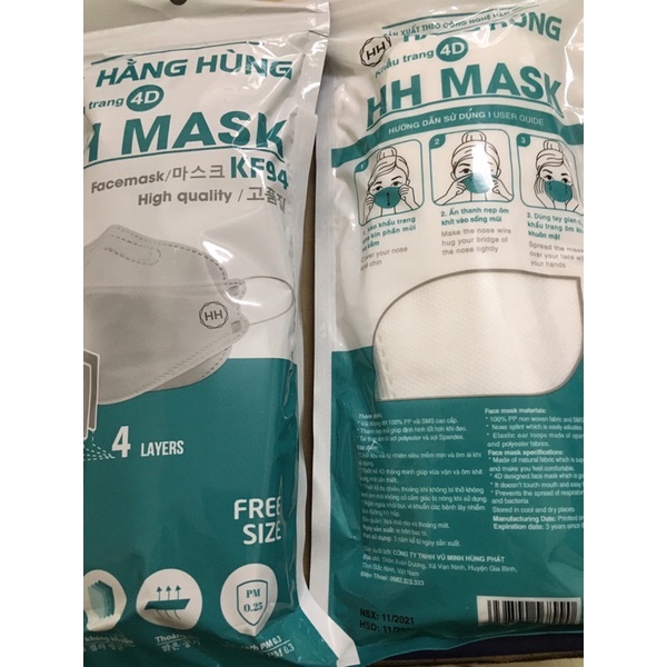 Combo 10 Khẩu Trang 4 Lớp KF94 công nghệ Hàn Quốc