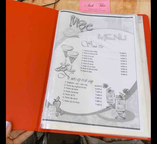 BÌA MENU DA MAY 10-200 LÁ KHỔ A4(25x32cm)