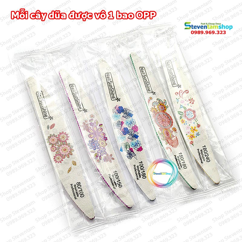 Dũa móng giả Sunshine hình lá liễu full các loại nhám