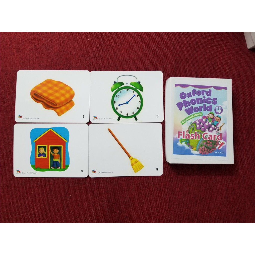 Flashcard💖FREESHIP💖Bộ thẻ học tiếng anh, Flashcard Oxford Phonics World Level 1 - Level 5