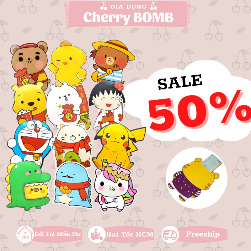 (Chọn Mẫu) Bao LÌ XÌ TẾT 2022 Hoạt Hình Chibi Đáng Yêu - Bao Lì Xì Doraemon, Kitty, Peppa, Pikachu, Vịt…