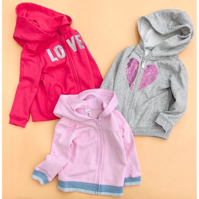 Áo khoác liền nón bé gái size 9m - 4y