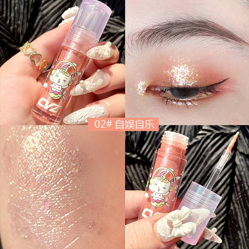 [Hàng mới về] Bút kẻ mắt kiêm phấn mắt dạng lỏng ánh ngọc trai lấp lánh chống thấm nước trang điểm