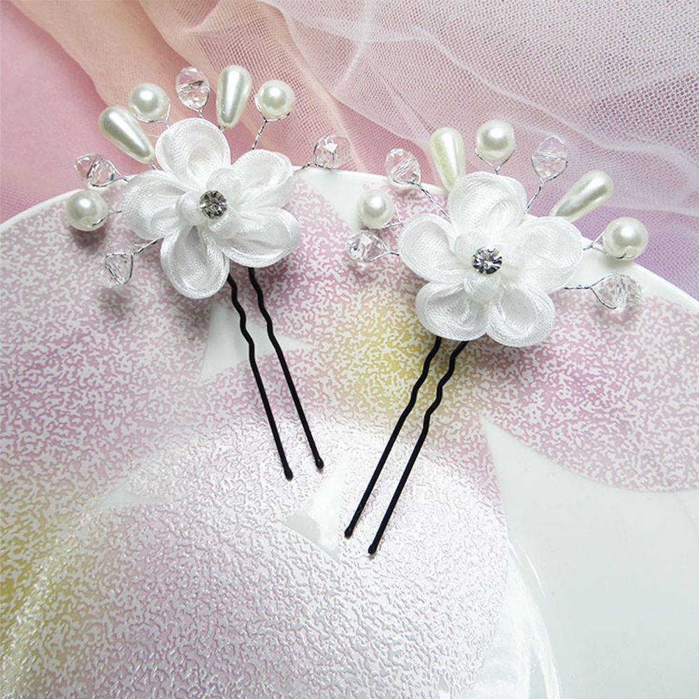 Kẹp tóc hình hoa đính ngọc trai giả thời trang xinh xắn cho nữ