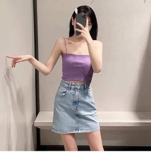 (XẢ_KHO) Áo hai dây tím sợi mảnh chất đẹp mềm mát | BigBuy360 - bigbuy360.vn