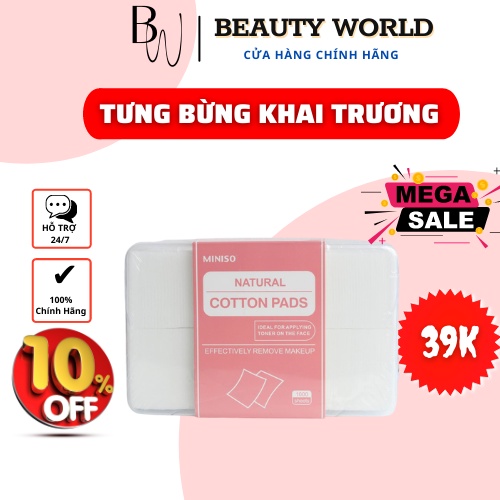 Bông tẩy trang Miniso 1000 miếng Nhật Bản làm sạch thấm hút tốt