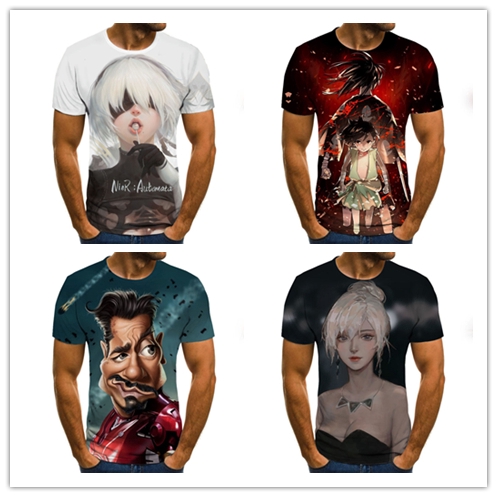 Mới Áo Thun Nam Tay Ngắn Cổ Tròn Có In Hình 3d Thời Trang Phong Cách