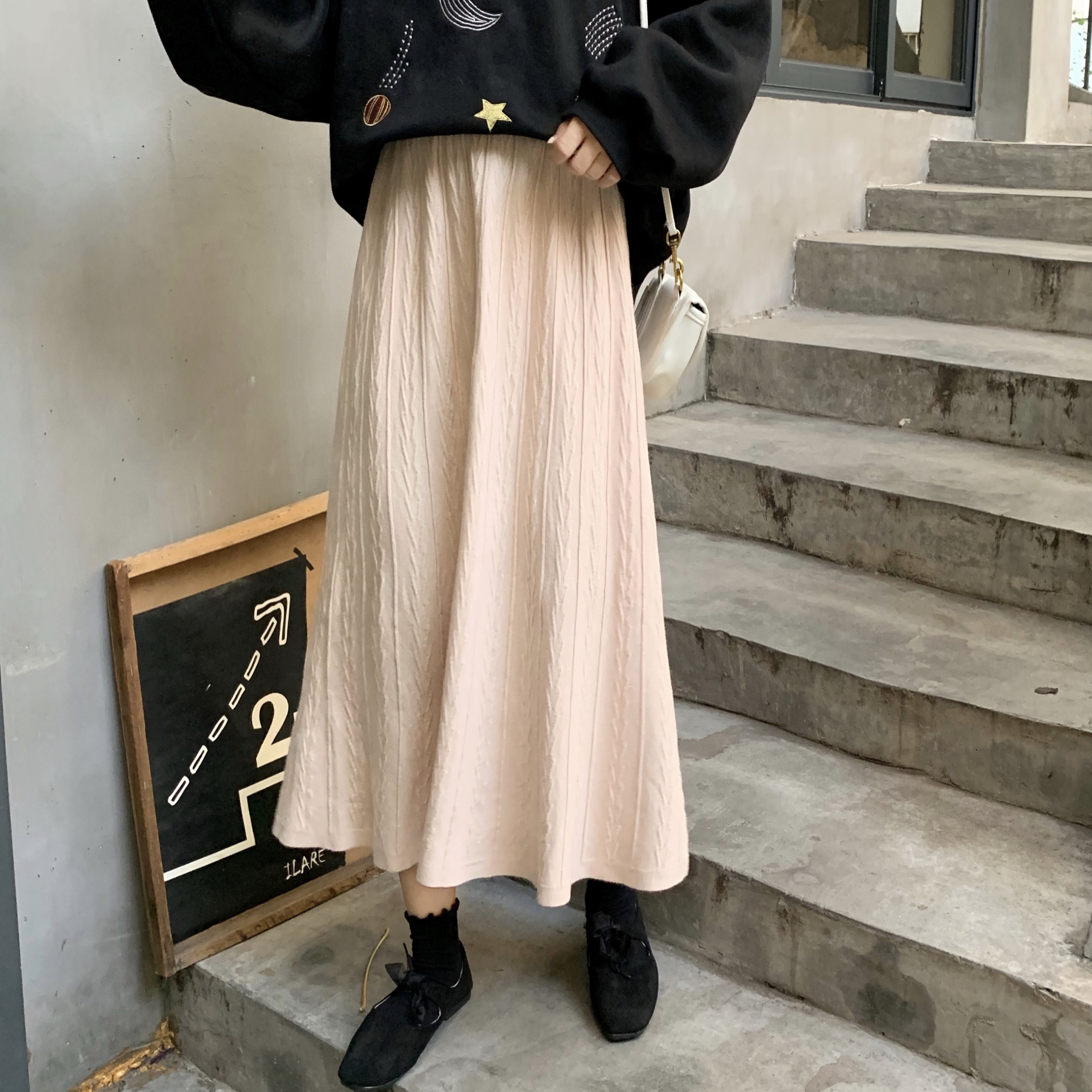 Xiaozhainv Chân váy chữ A dài 3 màu xinh xắn tùy chọn | BigBuy360 - bigbuy360.vn