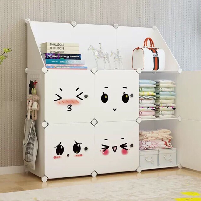 [ TẶNG 1 MÓC CÀI 20K] TỦ NHỰA GHÉP 6 Ô +3 KỆ GÓC ĐỂ ĐỒ ĐA NĂNG THÔNG MINH. Tăng 1 móc cài sườn tủ quần áo.