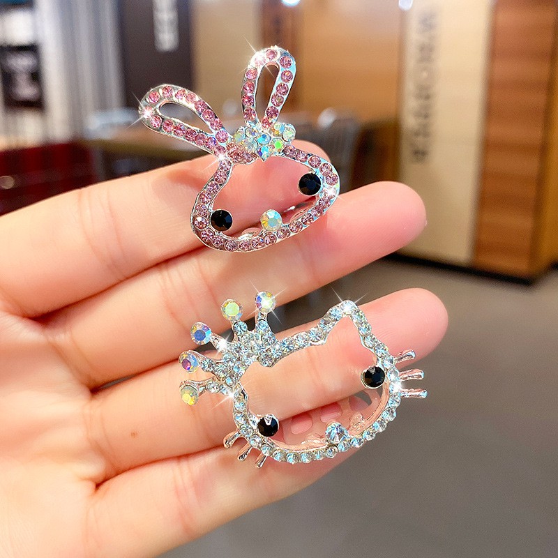 Cài tóc hình vương miện đính đá nhân tạo nhiều màu tùy chọn cho bé gái