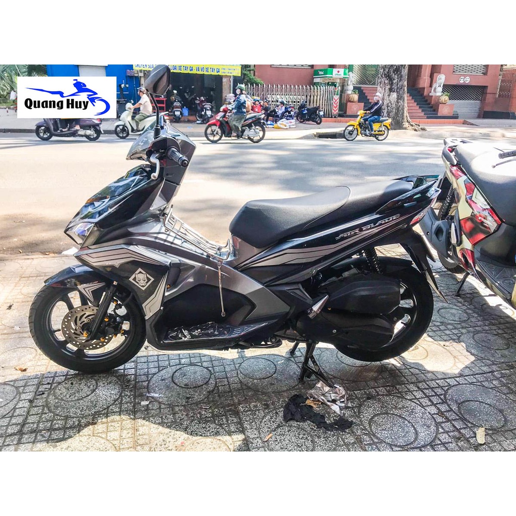 Tem xe air blade đen bạc xám  , tem trùm xe air blade, team xe ab, chế độ tem decal dán xe máy ab r