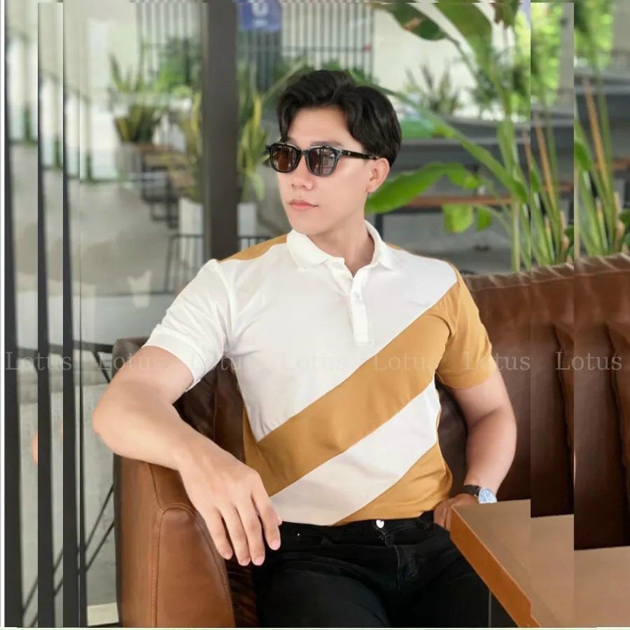 Áo Polo Trơn Nam Phối Viền Có Cổ Vải Dày Không Xù Lông 2 Màu Đen Trắng