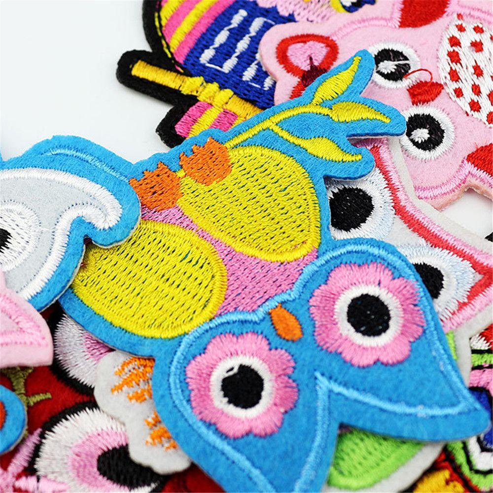 Set 1 Miếng Vá Quần Áo Hình Chim Cú Phong Cách Ngẫu Nhiên DIY