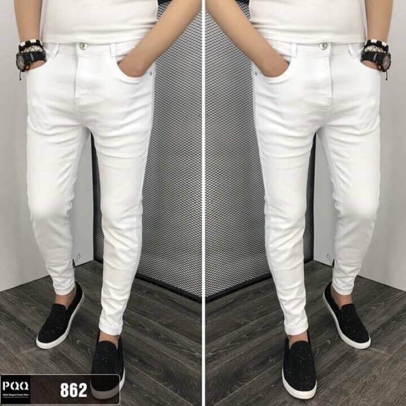 QUẦN JEAN NAM TRẮNG BASIC FORM SKINNY FIT CHÂN MR SMILE 99 SHOP | BigBuy360 - bigbuy360.vn