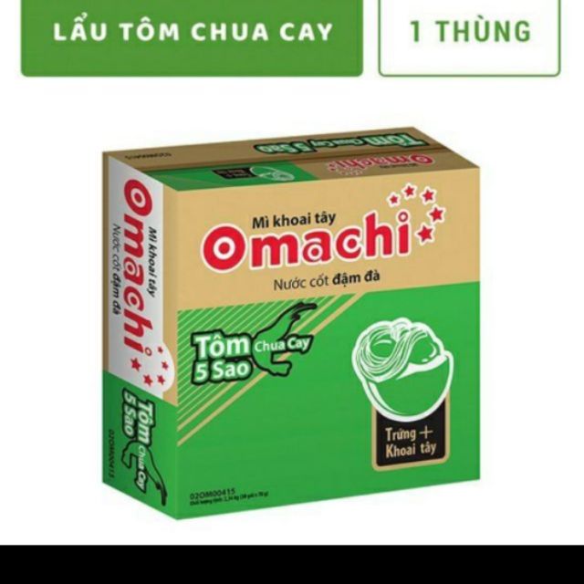 Thùng Mì Omachi Xốt Tôm Chua cay (80g*30 gói)