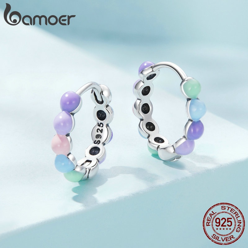 Bông tai Bamoer bạc 925 dạng dây xích thời trang