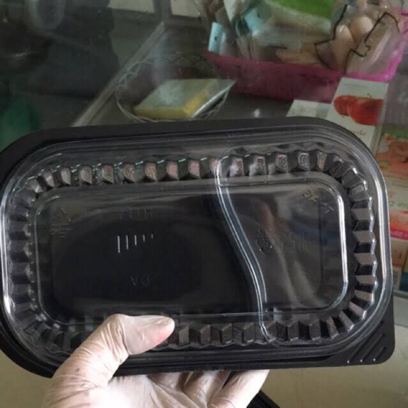 💥HOT💥Sỉ Lẻ Hộp , Khay Nhựa Đế Đen Kèm Nắp trong 2 - 4 Ngăn Đựng Cơm Văn Phòng, Đồ Ăn