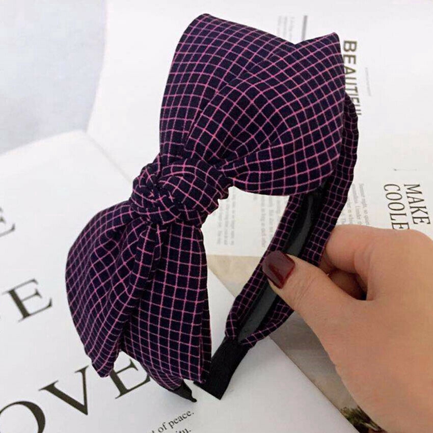 Băng đô họa tiết ca rô phong cách Hàn Quốc xinh xắn dành cho nữ