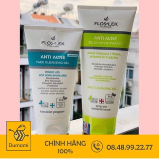 Floslek sữa rửa mặt cho da nhờn mụn anti acne bacterial face cleansing gel 125ml, 200ml