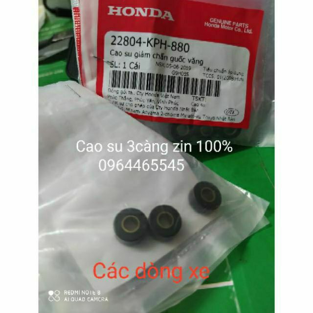 CAOSU_Bộ cao su ba càng các dòng xe ga zin hãng Honda..