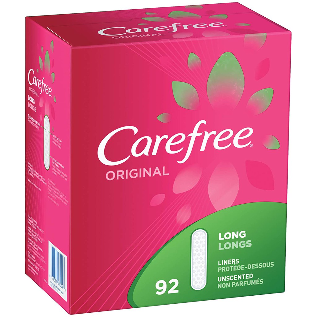Hộp 92 băng vệ sinh hàng ngày Carefree Original Thin Panty Liners, Long, Unscented (Mỹ)