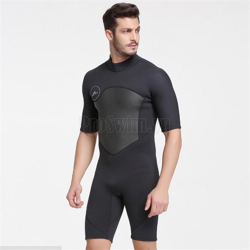 Bộ Bơi Liền Giữ Nhiệt (Wetsuit) Sbart Xanh Đen - Dài Tới Gối Dày 2mm