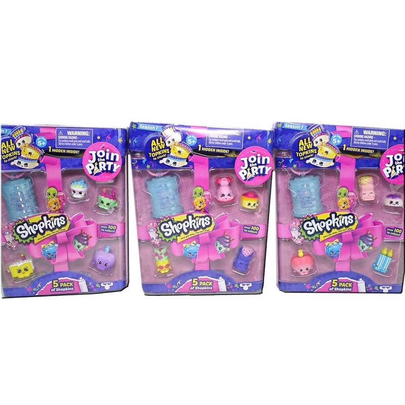 Đồ chơi Bữa tiệc Shopkins đáng yêu- Hộp 5 nhân vật chính hãng full box