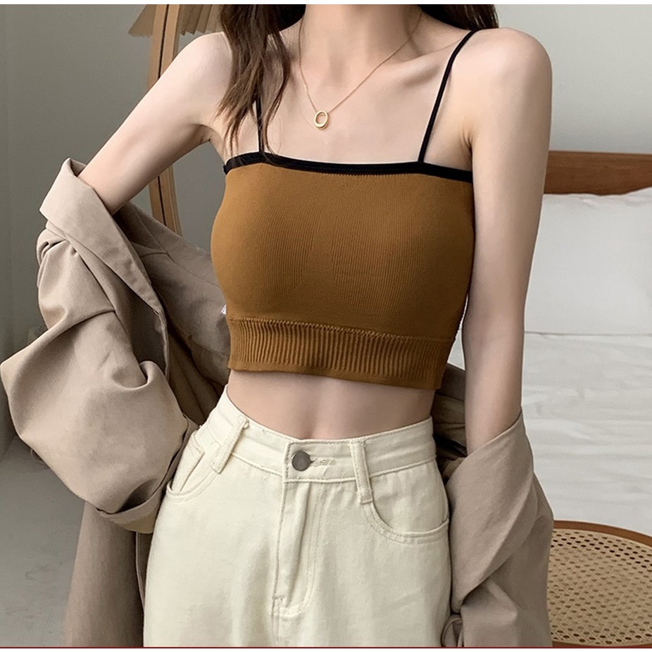 Áo Ngực Gân Tâm Nữ Đệm Su 2 Dây Cotton Cao Cấp Siêu Co Giãn DAN L&amp;U 1537