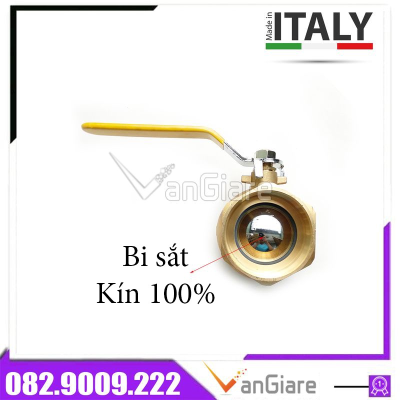 [Hàng chuẩn, đẹp] Van bi đồng Italy phi 42 49 60 - van khóa nước tay gạt