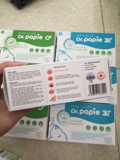 Khăn lau hạ sốt Dr.papie (hộp 25 tờ)