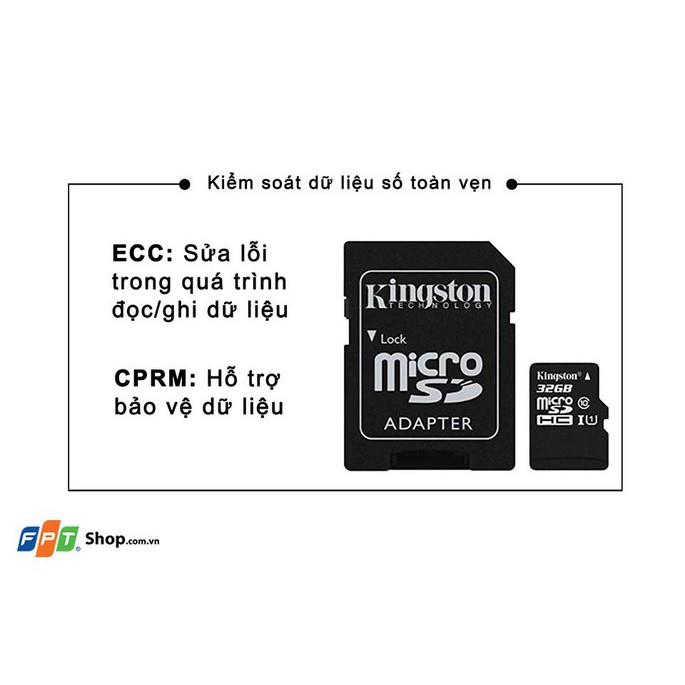 Thẻ nhớ Micro SD 32Gb Kingston class 10 Hàng chính hãng 100%