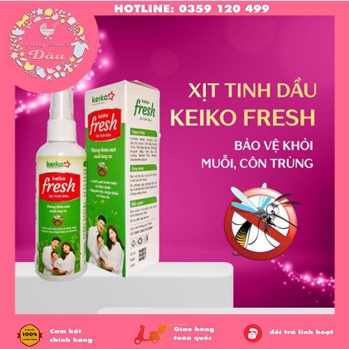 Xịt muỗi tinh dầu chanh xả cho bé KEIKO 150ml an toàn cho bé - chống muỗi đốt côn trùng cắn