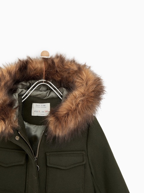 Áo khoác Zara Fuzzy Duffle Coat săn sales