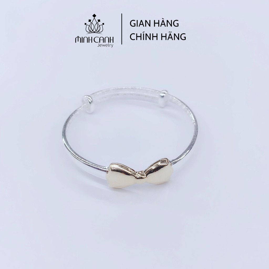 Lắc Bạc Cho Bé Gái Hình Nơ Vàng - Minh Canh Jewelry