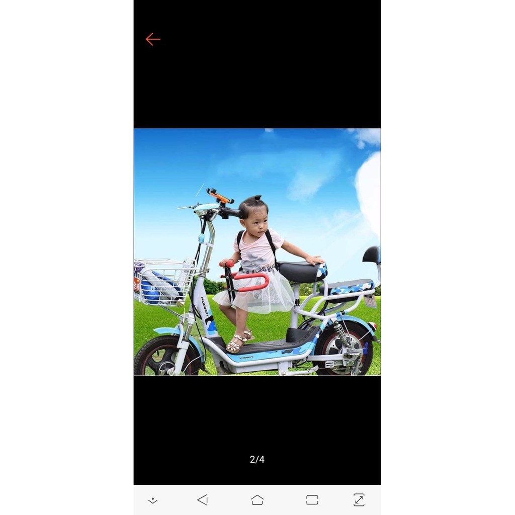 Ghế ngồi em bé xe đạp thể thao có gác chân, xe điện