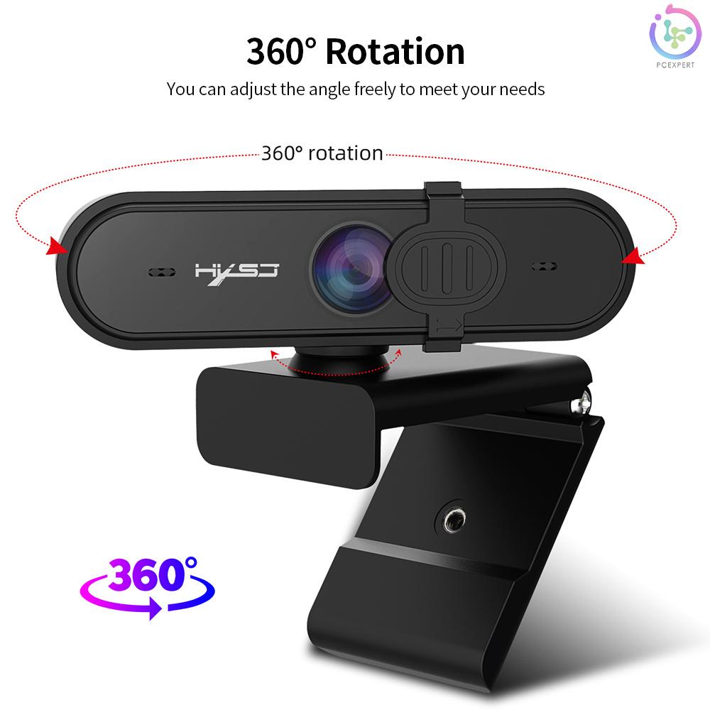 1080P USB Webcam Auto Focus Web Camera with Privacy Cover Built-in Noise Reduction Microphone for Laptop Desktop Black