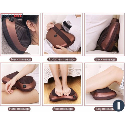 Gối massage hồng ngoại 8 bi cao cấp, gối massage đa chức năng chính hãng Nhật Bản