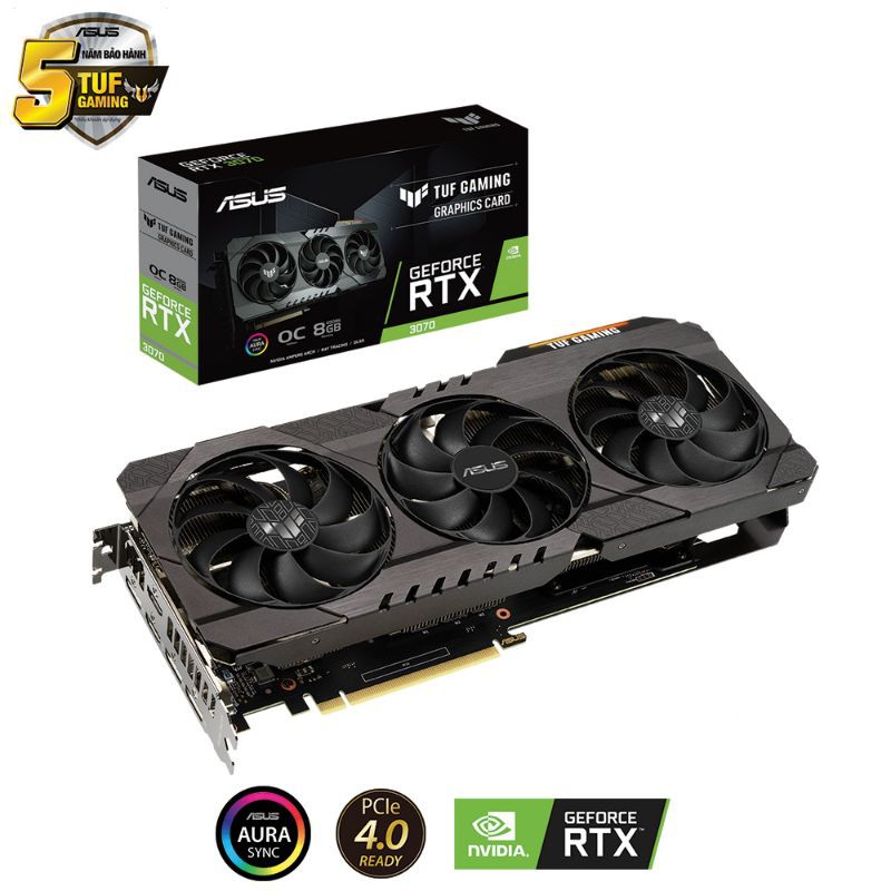 Card màn hình ASUS TUF Gaming GeForce RTX 3070 OC (TUF-RTX3070-O8G-GAMING)