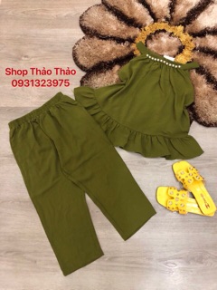 Đồ Bộ Kiểu Yếm Kết Hạt Siêu Xinh🎀Giảm 10K Đơn 200K