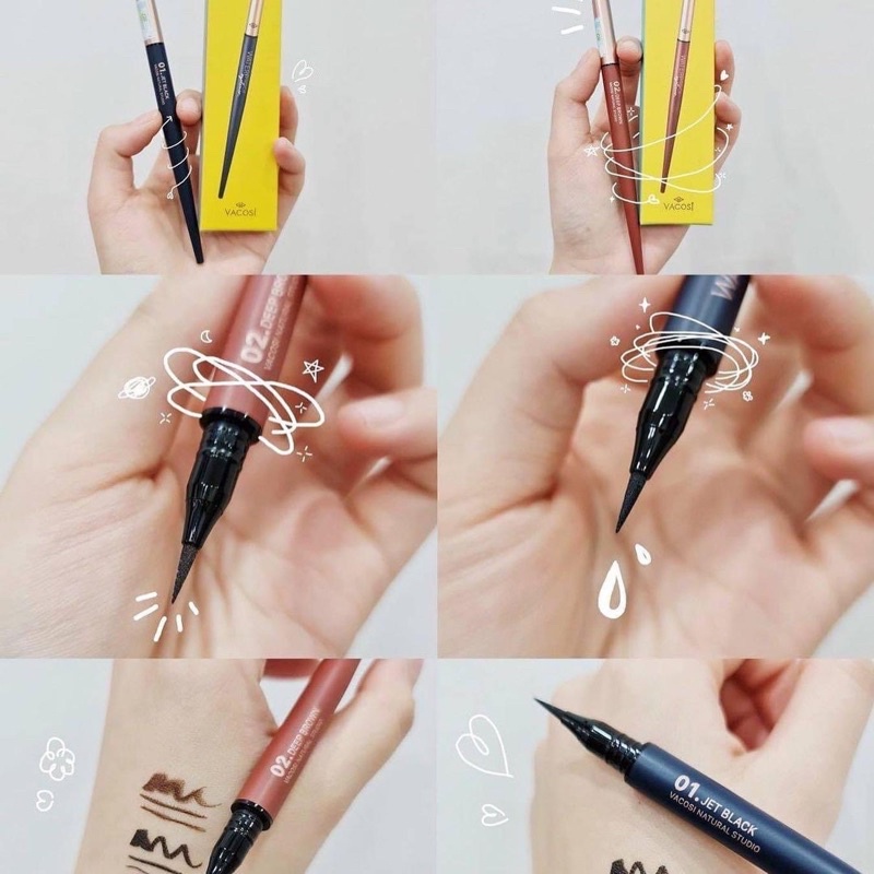 Bút Kẻ Mắt Nước Vacosi Waterproof Pen Eyeliner Lâu Trôi